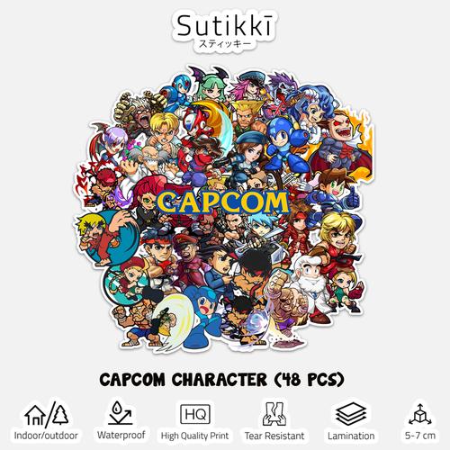 Jual Sticker Pack Capcom Character Game Megaman Ryu Ken Stiker Laptop ...