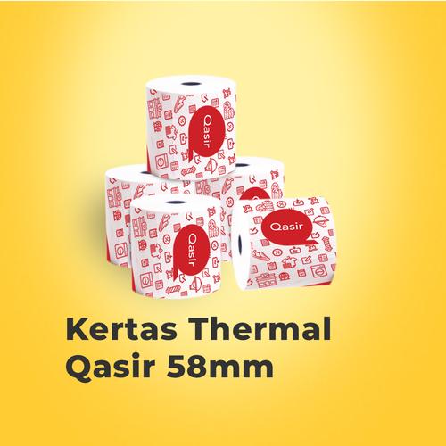 Foto Produk Kertas Thermal 58mm 20 Roll/ Paper Thermal 58mm (Watermark Qasir) dari Qasir.ID