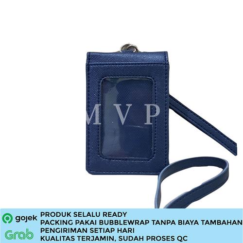 Foto Produk Lanyard Kulit Magnet ID Card Holder Name Tag Kulit berkualitas - Biru dari MVP BAG
