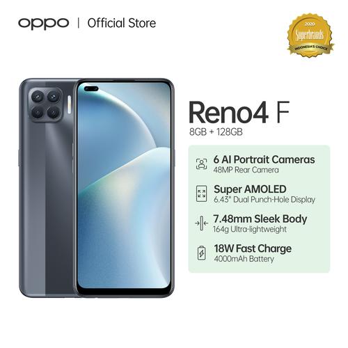 Foto Produk OPPO Reno4 F Smartphone 8GB/128GB (Garansi Resmi) - Hitam dari OPPO OFFICIAL STORE