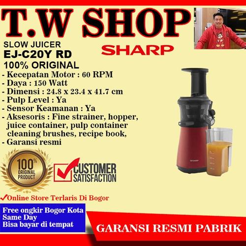 Jual SHARP SLOW JUICER EJC20YRD 0.8 LITER LOW WATT 150 WATT GARANSI