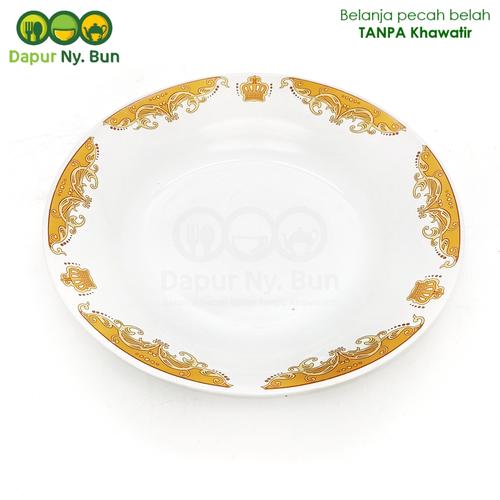 Foto Produk Piring Makan Besar Motif Mahkota / Ukuran 22,5cm dari Dapur Ny.Bun