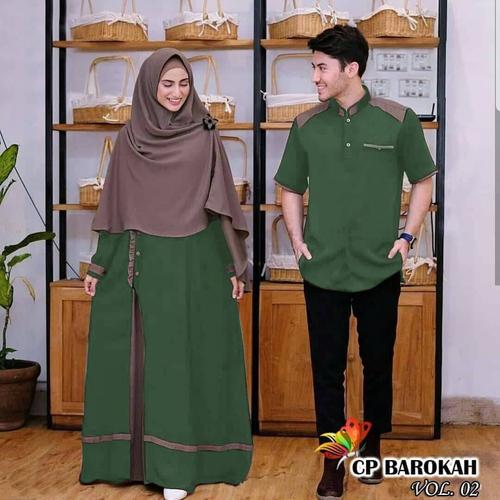 Foto Produk Couple Gamis Terbaru suami istri atasan wanita dress muslim baju pesta - motif c dari Mariyama store