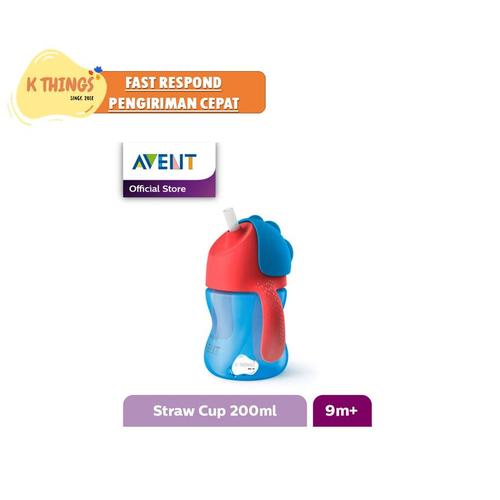 Foto Produk MURAH Avent Straw Cup Bottle Botol Minum Sedotan 200ml 7Oz Biru/Blue dari K Things