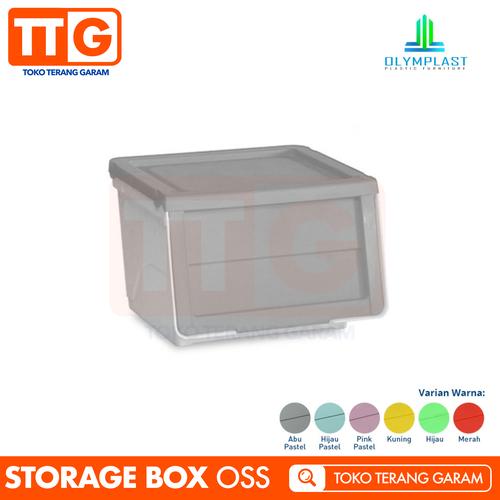 Foto Produk OLYMPLAST STORAGE SOLUTION OSS PLASTIC CONTAINER BOX KOTAK RAK PLASTIK - Abu-abu dari Toko Terang Garam