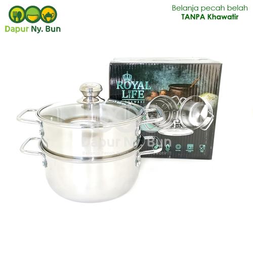 Foto Produk Royal Life Steamer Set 20cm / Panci Dengan Pengukus Stainless Steel dari Dapur Ny.Bun