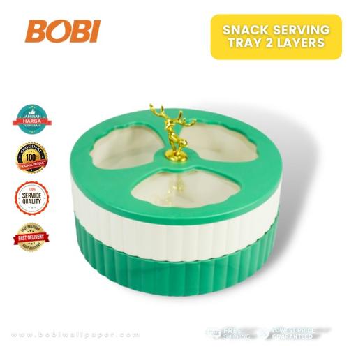 Foto Produk Food Storage Multifunction(Toples Snack 2 Susun) - Toples Rusa 3 Sekat dari AbadinternasionalTrading