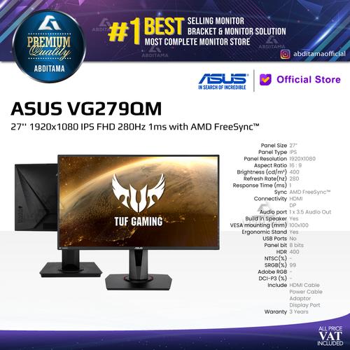 Gambar Monitor LED Gaming Asus VG279Q VG279QM 27'' IPS FHD 280Hz 1ms dari Abditama Official Kota Depok Tokopedia