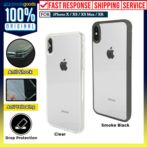 Foto Produk Case iPhone XS Max/ XS X/ XR OCTAGUARD Dual Full Clear Casing - XR, Smoke Black dari Unicase Store