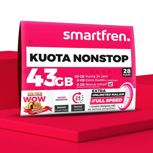 Gambar Kartu Perdana Smartfren Kuota Nonstop 43 GB dari Smartfren Official Store Jakarta Utara Tokopedia