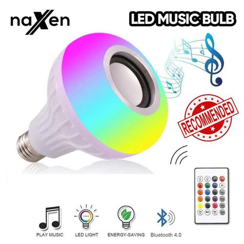 Foto Produk Naxen Speaker Bluetooth Bohlam Lampu LED RGB Music + Remote Control dari TokoUsbcom