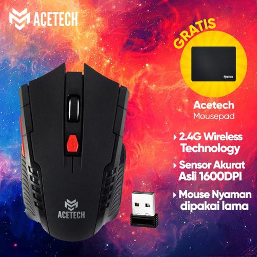 Foto Produk Acetech Mouse Wireless - Mouse Wireless Gaming Acetech A30 - Black dari TokoUsbcom