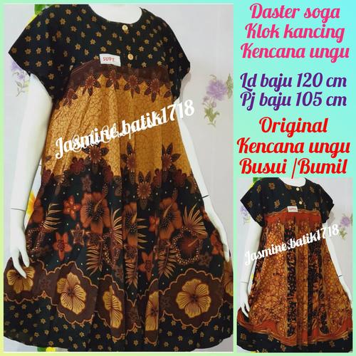 Foto Produk DASTER KLOK SOGA ALLSIZE KENCANA UNGU dari jasmine.batik1718
