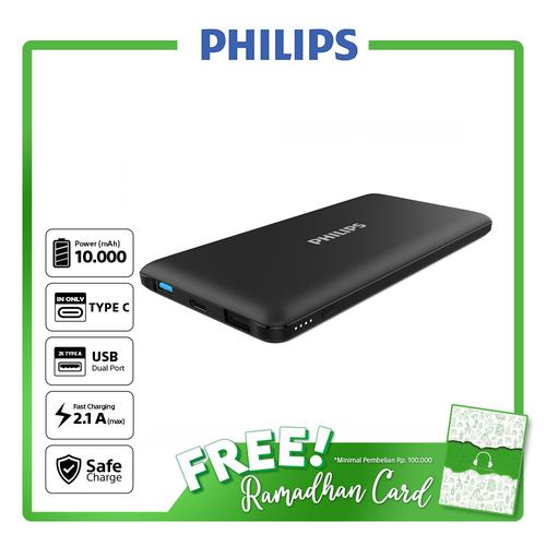 Foto Produk Philips DLP6712N Black Power Bank - 10000 mAh Type C & Micro input dari Philips Audio Official