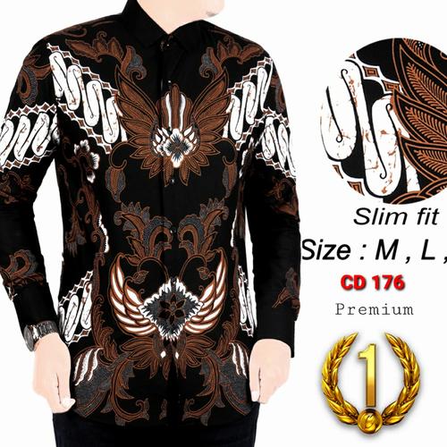 Foto Produk KEMEJA PRIA SLIM FIT / D444 / UNIK MEWAH / BAJU BATIK PRIA SLIMFIT dari mixtomax