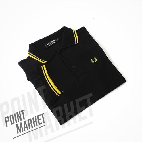 Foto Produk BAJU POLO SHIRT F PERRY TWIN HITAM LIST KUNING - L dari PointMarket