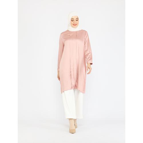 Foto Produk Nafashakila Yaara Tunik Atasan Muslim Pink, Baby Blue, Orange, Olive - Merah Muda dari nafashakila