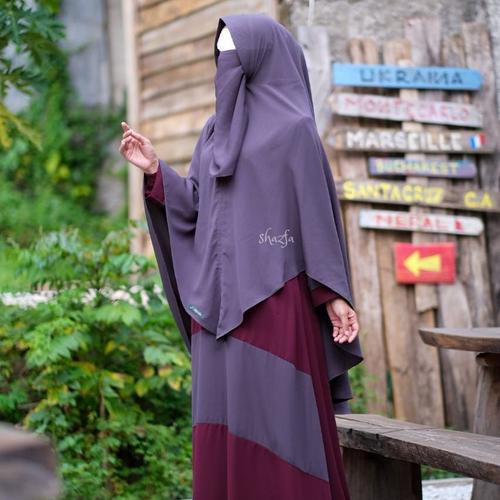Foto Produk Gamis set GSCK 05 by Shazfa size S M L XL - darkMaroon-iron, L dari Gerai Aqila Azka