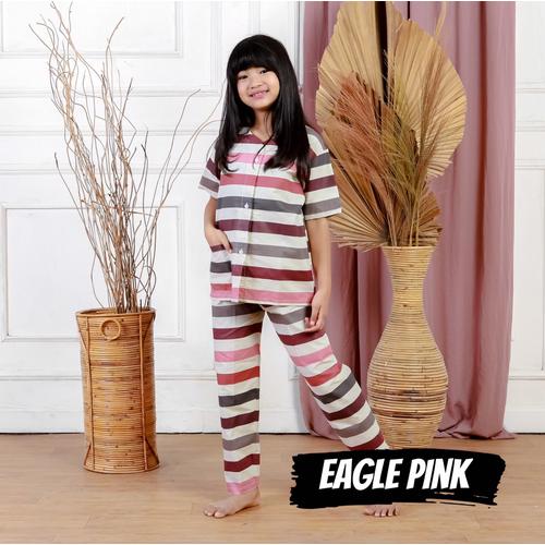 Foto Produk Baju Tidur Anak Perempuan Cewek Piyama Katun Eagle Pink 1-9 Tahun - Eagle Pink S dari Warna Piyama
