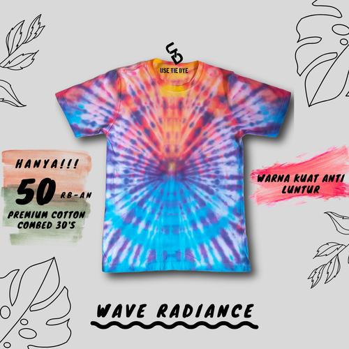 Kaos tie dye unisex motif gelombang 