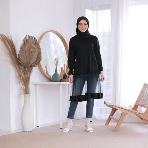 Foto Produk Mybamus Akhila Mix Jarin Tunic Black M15331 R72S5 dari Mybamus Official