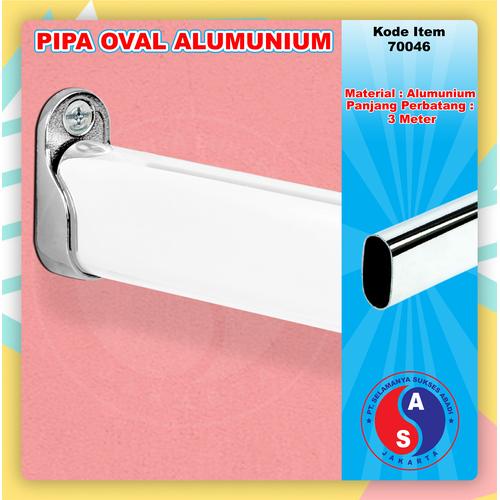 Foto Produk Pipa Oval Aluminium 300 cm 3 meter / Pipa Gantungan Baju Oval / 70046 dari WINSTON SUKSES ABADI