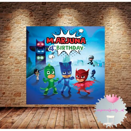 Jual Custom Backdrop Banner Spanduk Happy Birthday PJ Masks Tower ...