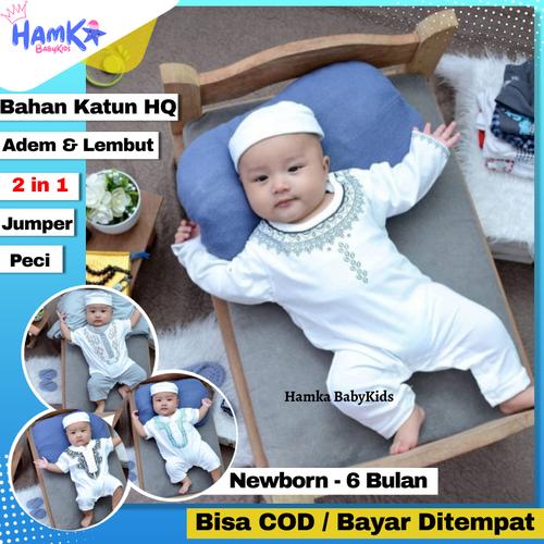 Foto Produk Jumper Baju Koko Bayi Laki Laki 0 6 Bulan New Born Newborn Ozuka Murah - KDM03 - Hitam dari Hamka BabyKids