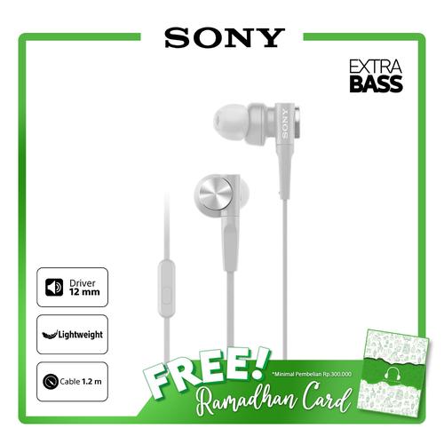 Foto Produk SONY MDR-XB55AP White Extra Bass Earphone / XB55AP / XB-55AP / 55AP dari Sony Audio Official
