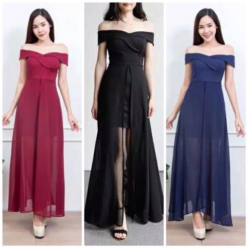 Jual Maxi Dress Sabrina Classic Elegant 