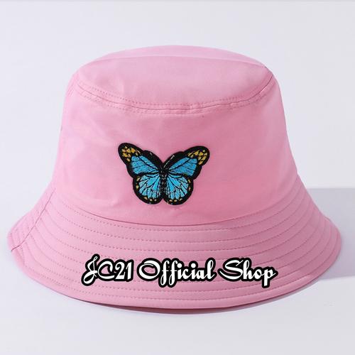 Jual Bucket Hat Butterfly - Putih - Kab 