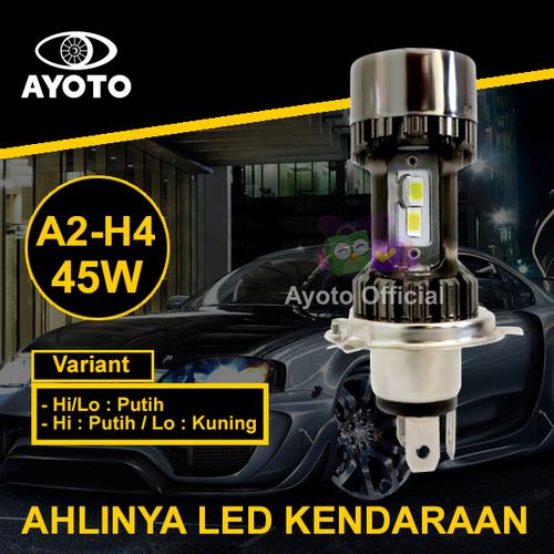 Foto Produk (1 pc) Lampu LED Mobil AYOTO A2-H4 PNP 45 Watt 10000LM - Putih/Putih dari Ayoto Official