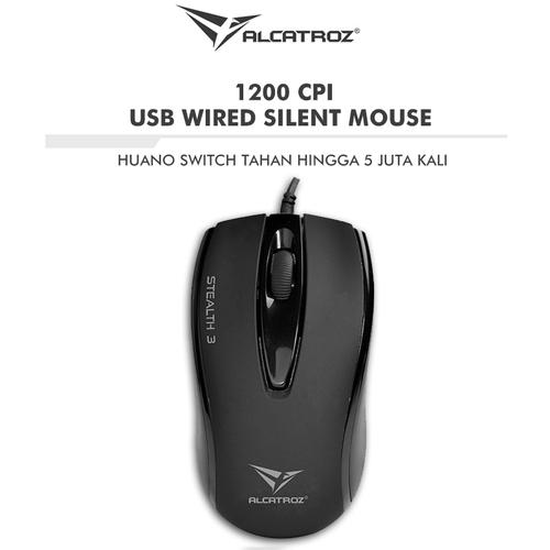 Foto Produk Alcatroz Stealth 3 High Resolution Optical Stealth Silent Mouse - Abu-abu dari Alcatroz Official Store