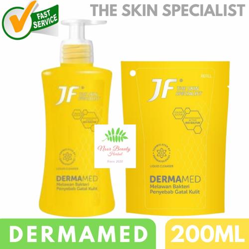 Foto Produk JF Sulfur Sabun Mandi Dermamed Liquid Cleanser 200ml - Refill 200ml dari Noor Beauty