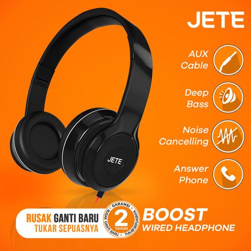 Foto Produk Headset | Handsfree | Headphone JETE BOOST Super Bass - Hitam dari JETE Official Surabaya