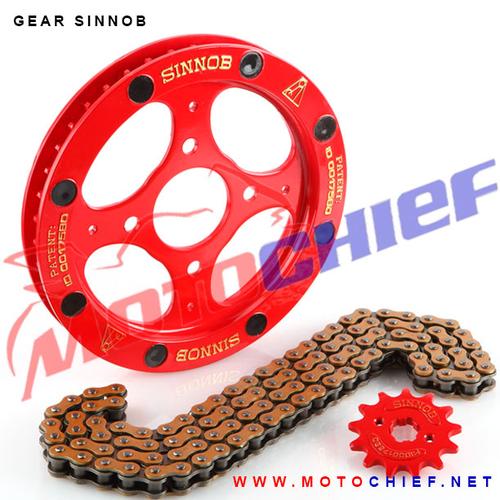 Foto Produk Gear Set Sinnob Shogun 125 Premium Rantai Gold dari Motochiefdotnet