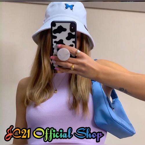 Jual Bucket Hat Butterfly - Putih - Kab 