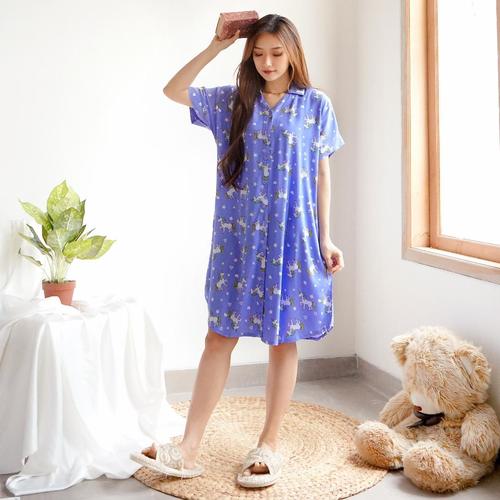 Foto Produk Daster Baju Tidur Wanita Cewek Midi Kancing Piyama Pajamas Dress Vol.2 - Unicorn dari Polkadots Babies & Kids