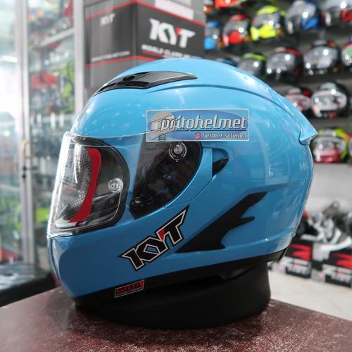 KYT Falcon FR Sky Blue Flat Visor Clear 