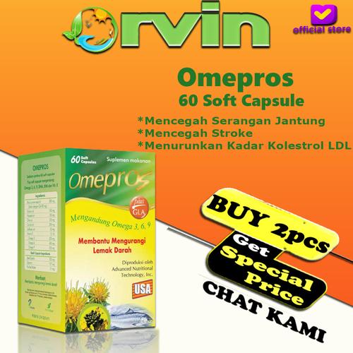 Foto Produk Omepros Isi 60 Soft Capsule Suplemen Kesehatan Penurun Kolesterol dari Orvin Health & Beauty