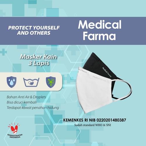 Foto Produk Masker kain SNI / Masker Kain 3 Lapis Anti microbial dan Tahan Air - Putih dari D'Pomade Shop