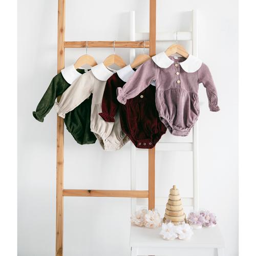 Foto Produk Ohbabydays x Little Sosete | Ready Stock | Corduroy Romper + Socks - 3-6 Bulan, Merah Muda dari Ohbabydays