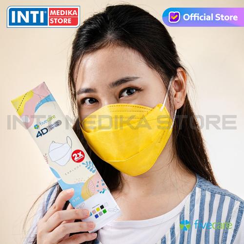 Foto Produk FIVECARE - Masker 4D Medis 4 Ply | Surgical Mask | Masker Earloop - Isi 10 Pcs, Kuning dari INTI MEDIKA STORE