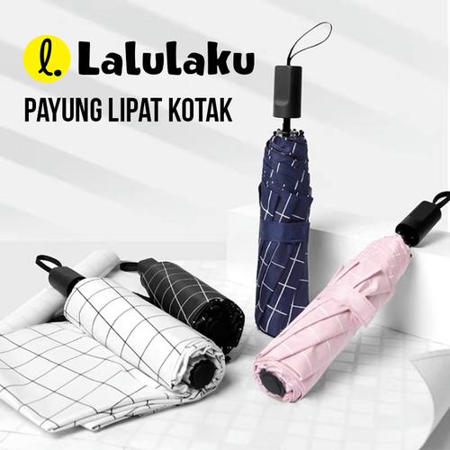 Foto Produk Payung Lipat Motif Kotak Besar Umberlla Gift Souvenir Anti UV - Pink dari Lalulaku