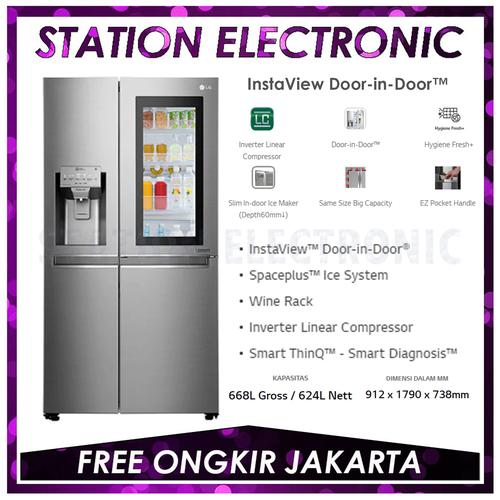 Jual Lg Gc X247ckav Lemari Es Kulkas Side Side In Door 624 Liter Jakarta Utara Station Electronic 