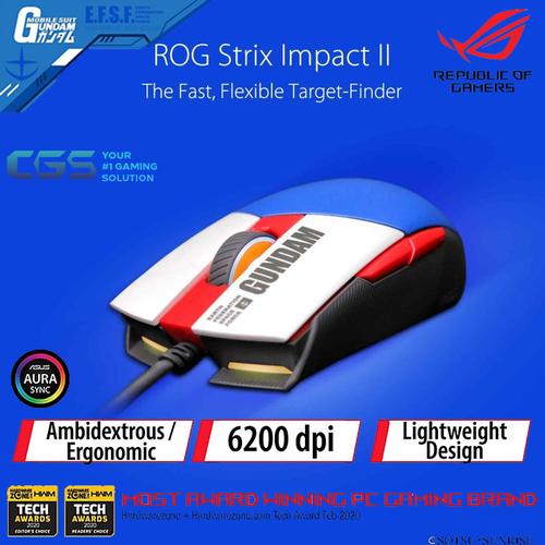 Jual Asus Rog Strix Impact Ii Gundam Edition Ergonomic Gaming Mouse Kota Medan Complete Gaming Store Tokopedia