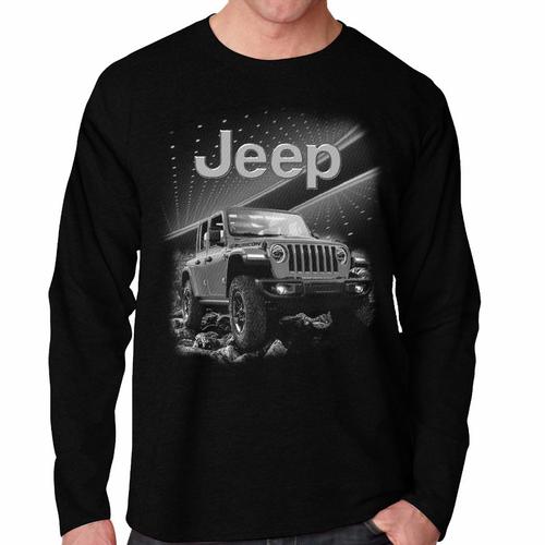 Foto Produk Kaos Pria JEEP Lengan Panjang T-shirt Distro Pria/Oblong Panjang Cowok - Hitam, M dari JON_STAR