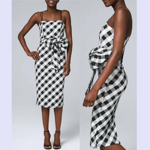 CA] WHBM Sheath Gingham Dress Branded 