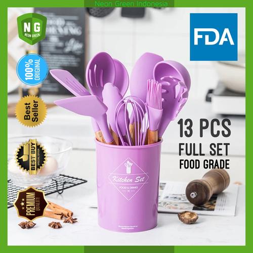 Foto Produk KT-046 Spatula Sutil Alat Masak Silikon Set 12pcs - Ungu dari Neon Green Indonesia