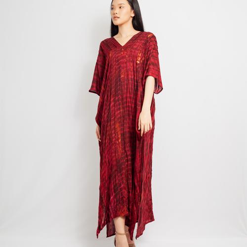 Foto Produk Thalisa Kaftan Maroon - Nyaman Rayon Premium Merah dari Heart Beads Official